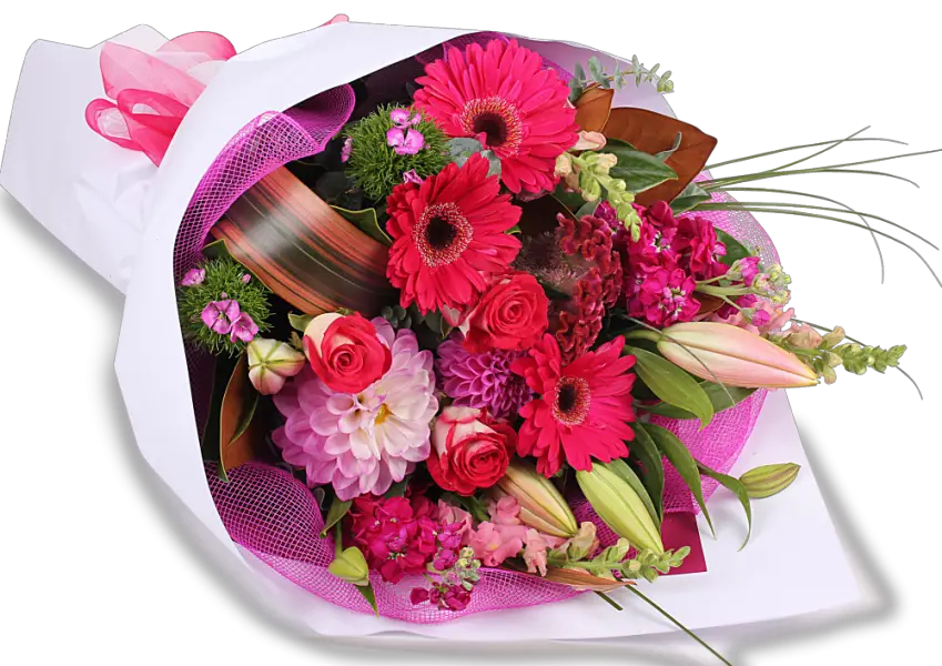 Flower Bouquet Birthday Pink Flowers Bouquet Transparent PNG Image  HD Free Download