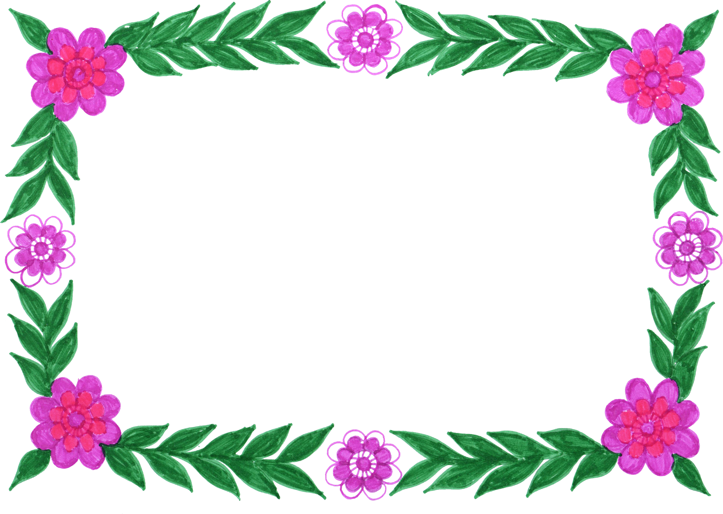 Flower Frame Colorful Rectangle PNG Transparent Picture Frame  HD Free Download