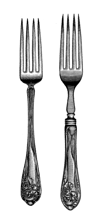 Vintage Style Fork Silverware PNG  HD Free Download