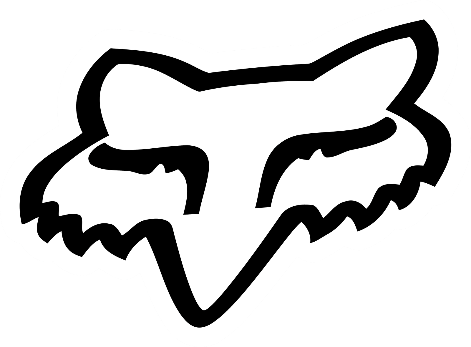 Fox Racing Logo Head White Black Logo PNG  HD Free Download