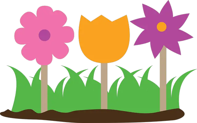 Gambar Bunga Tulip Vector Graphic Flowers Garden Grass Soil Lily HD Free Download