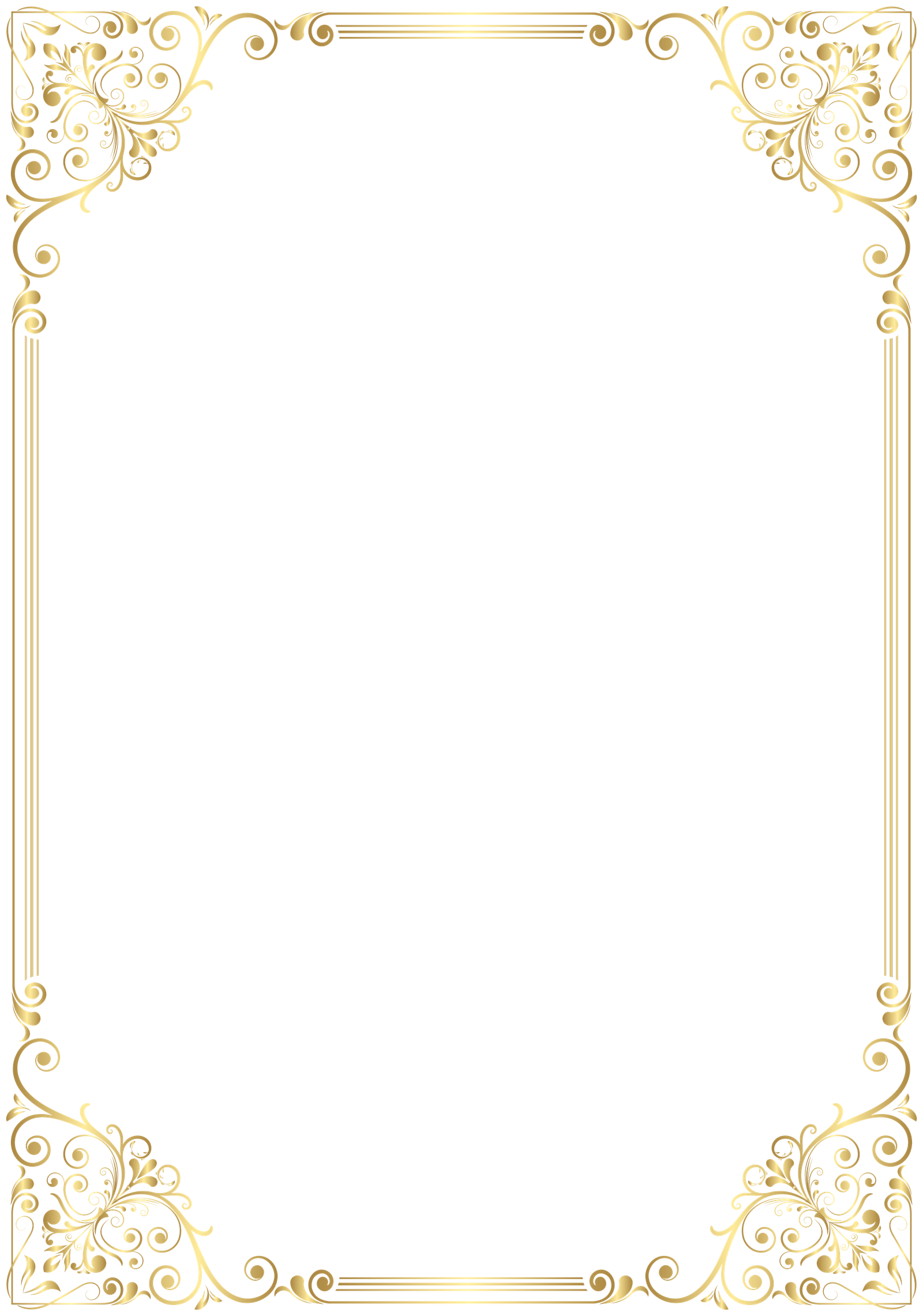 Golden Border Deco Frame Border Golden PNG Clip Art Image Gallery HD Free Download
