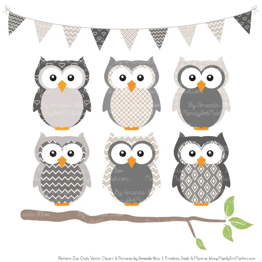 Grey Patterned Owl Clipart Patterns HD Free Download