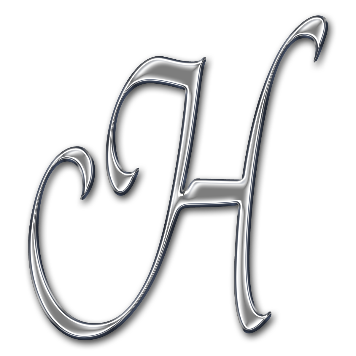 H Letter Granny Enchanted Blog Chrome Swirl Digi Scrapbook  HD Free Download