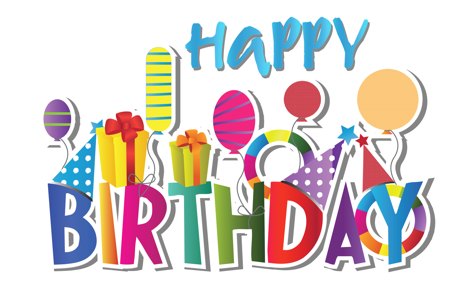 Happy Birthday Animated Colorful Text Transparent Background  HD Free Download