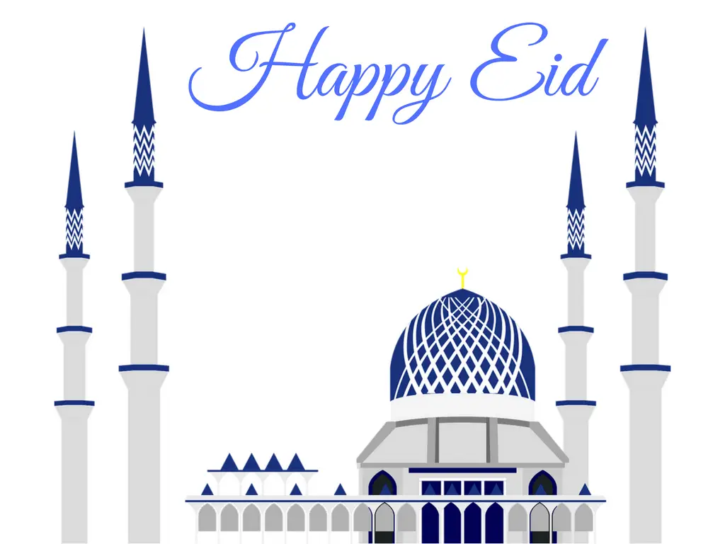 Happy Eid With Mosque Images  HD Free Download