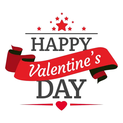 Happy Valentines Day Valentines Day Ribbon Badge Transparent PNG Svg Vector  HD Free Download