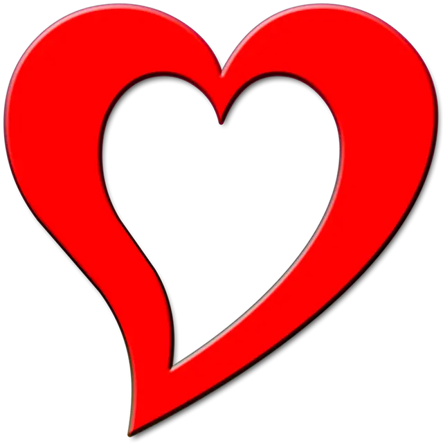 Heart Shape Red Heart Outline Image   HD Free Download