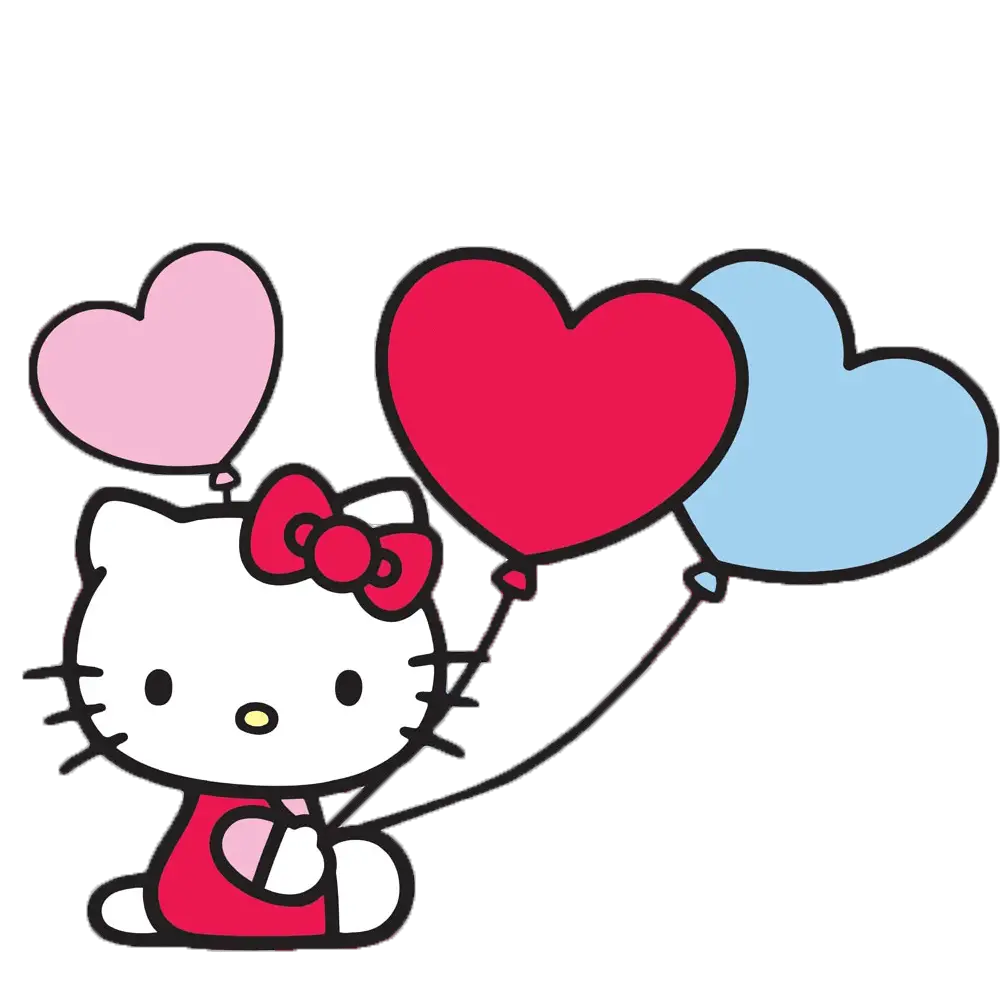 Hello Kitty With Balloons Transparent PNG Stickpng  HD Free Download