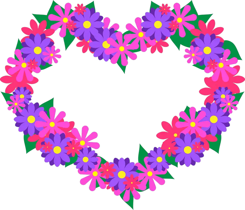 Imagens Transparentes De Coração Maravilhoso Com Flores Cor De Rosa HD Free Download