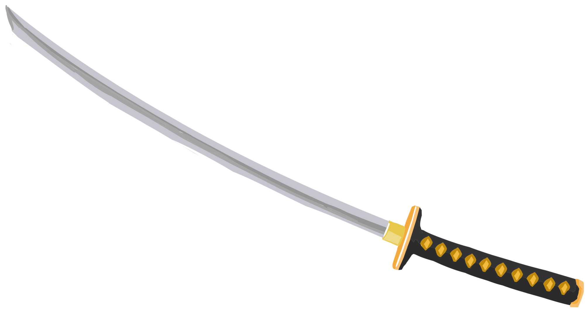 Katana Sword Hilt Yellow And Black PNG  HD Free Download