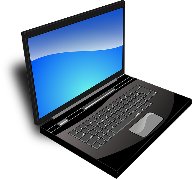 Laptop Black Blue Vector Graphic HD Free Download
