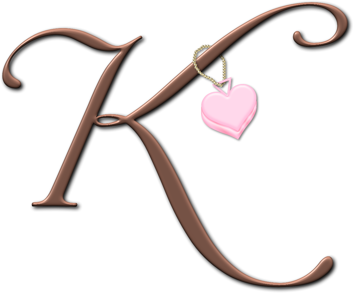 Letra Decorativa K Coração Rosa PNG HD Free Download