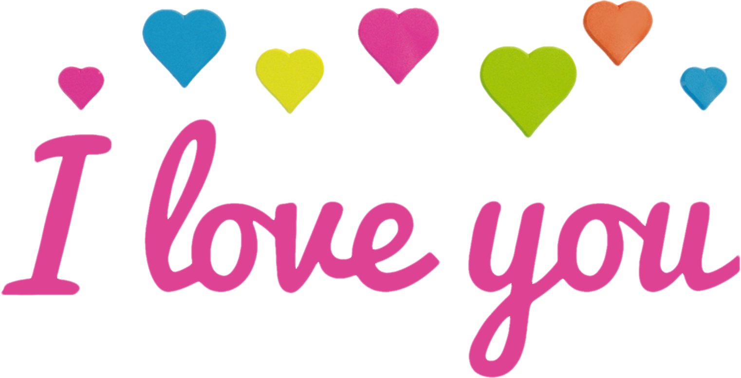 Love You Text And Hearts PNG Image  HD Free Download