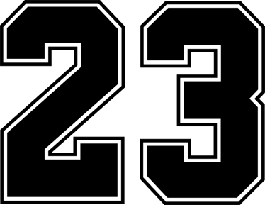 Black 23 Number PNG HD Free Download