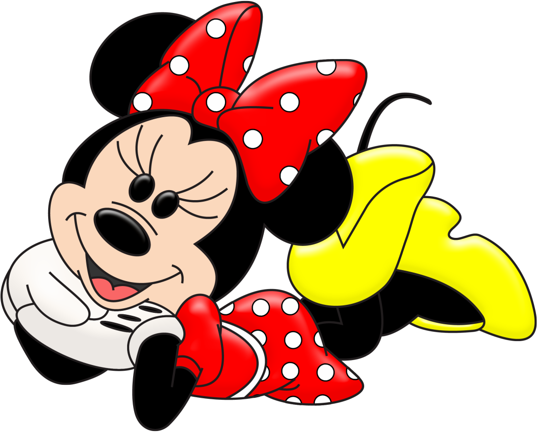 Minnie Sitting On The Floor Red Dress Yellow Shoes  HD Free Download