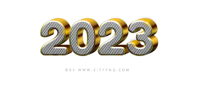 New Year 2023 Gold Logo Numbers PNG  HD Free Download