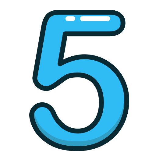 Number 5 Blue Five Number Numbers Study Icon  HD Free Download