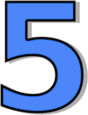 Number 5 Number Blue Signs Symbol Alphabets Numbers Outlined  HD Free Download