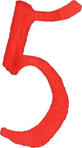 Number 5 Red Watercolor Numbers PNG Transparent M  HD Free Download