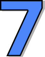 Number 7 Number Blue Signs Symbol Alphabets Numbers Outlined  HD Free Download