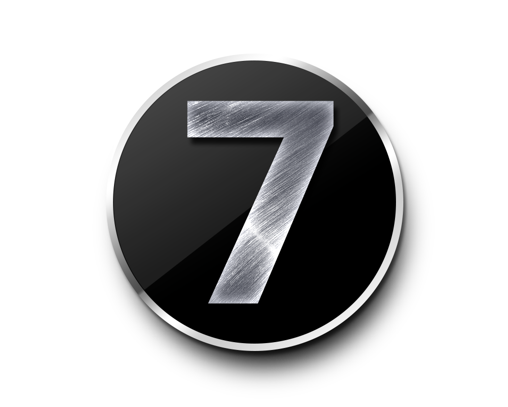 Number 7 Number Digits Circle Silver Icon Transparent Image  HD Free Download