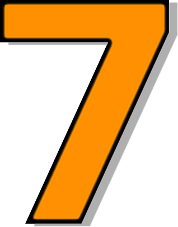 Number 7 Number Orange Signs Symbol Alphabets Numbers Outlined  HD Free Download