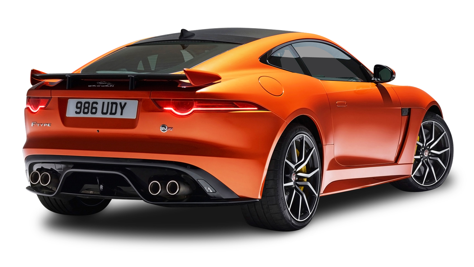 Orange Jaguar Type Svr Coupe Back View Car PNG Image  HD Free Download