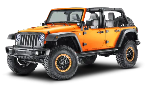 Orange Jeep Wrangler Car PNG Image   HD Free Download