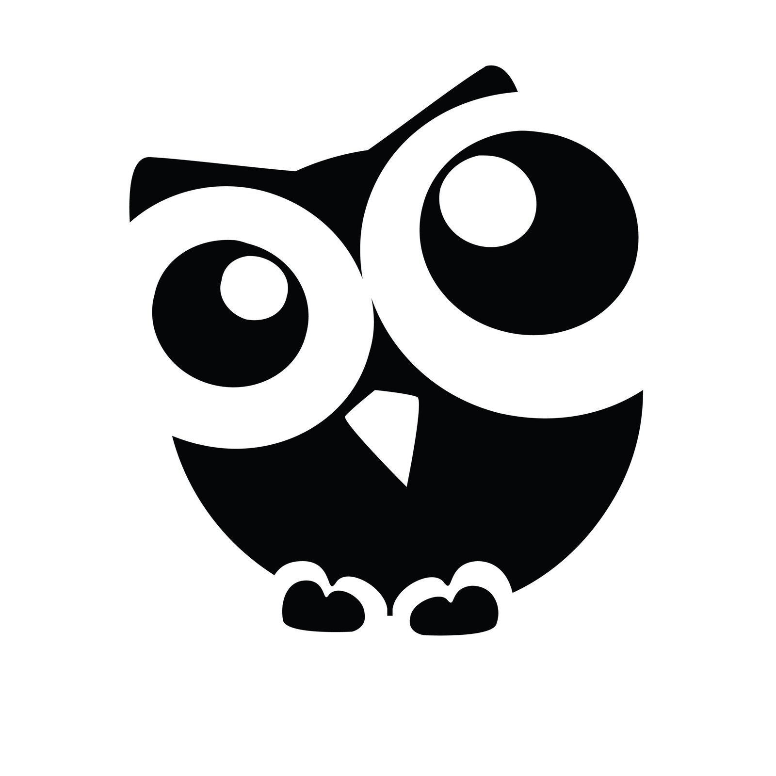 Owl Clipart Clipart Curious Owl Black White  HD Free Download