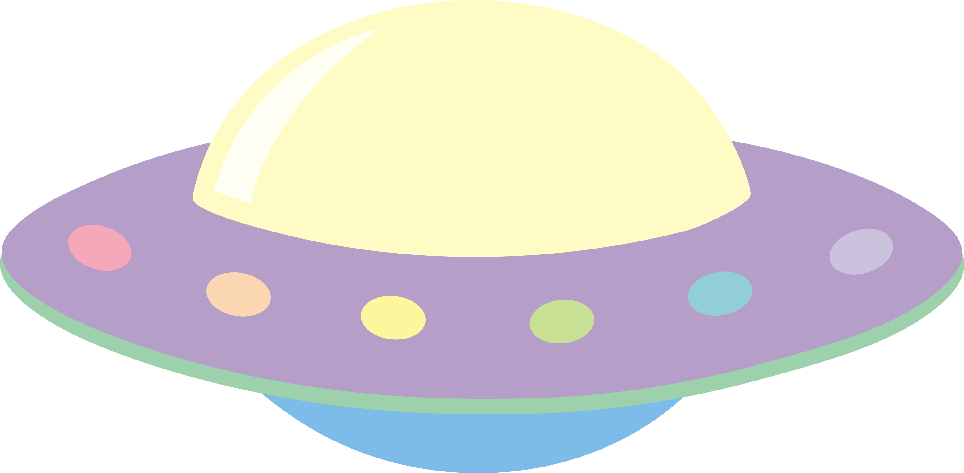 Pastel Colored Alien Ufo Clip Art  HD Free Download