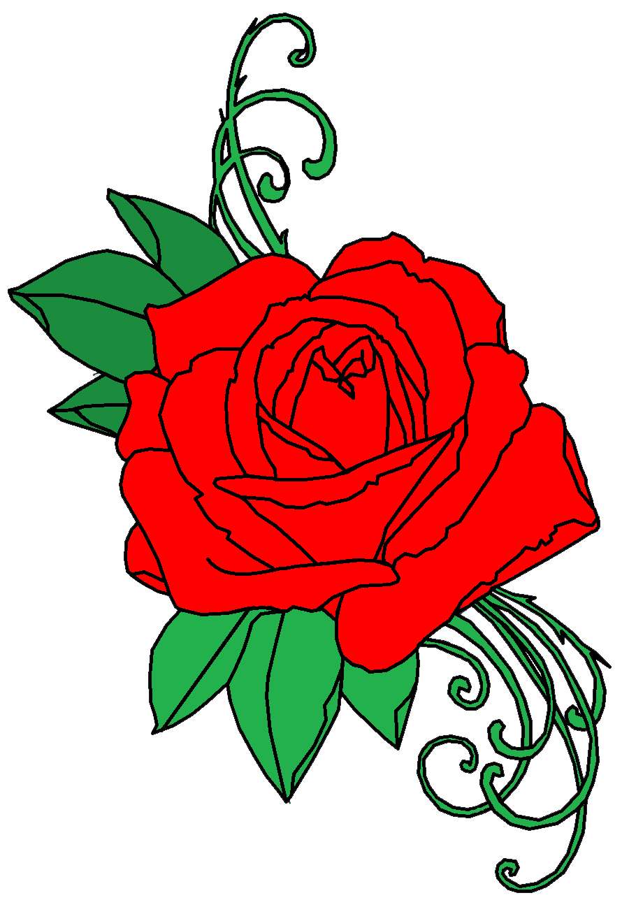 Red And Green Colored Rose PNG Tattoo Transparent Image  HD Free Download