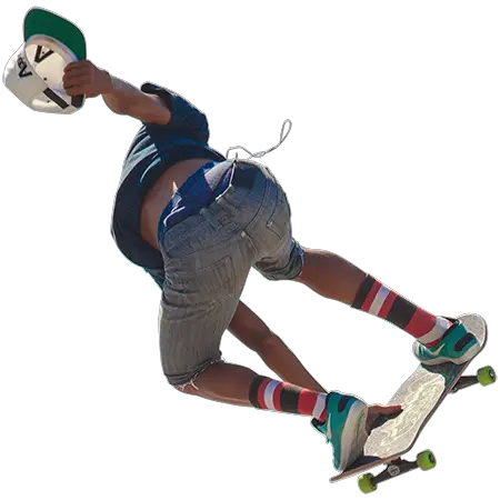 Skate Young Man Skating Through The Air Jean Shorts And  HD Free Download