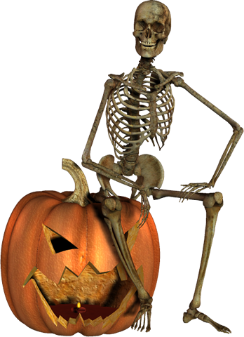 Skeleton Stand On Halloween Pumpkin PNG Image  HD Free Download