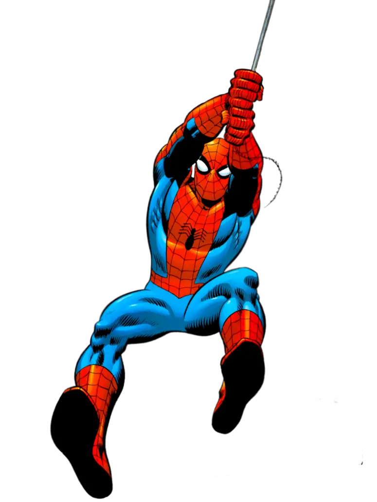 Spiderman Swinging With Spider Web PNG HD Free Download