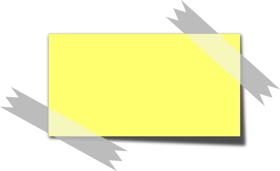 Sticky Note Memo Yellow Vector Graphic   HD Free Download
