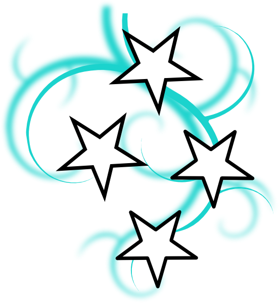 Teal White Tattoo With Stars Clip  HD Free Download