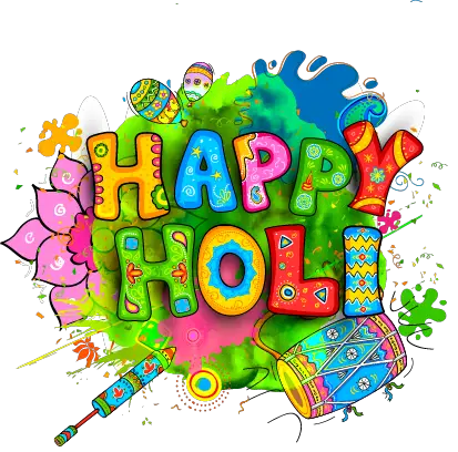 Transparent Clipart Image Happy Holi Text Design Pichkari HD Free Download