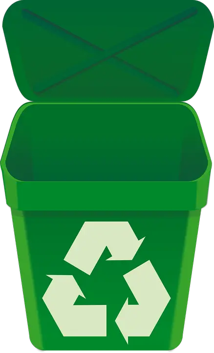 Vector Graphic Recycle Bin Green Can Open Lid HD Free Download