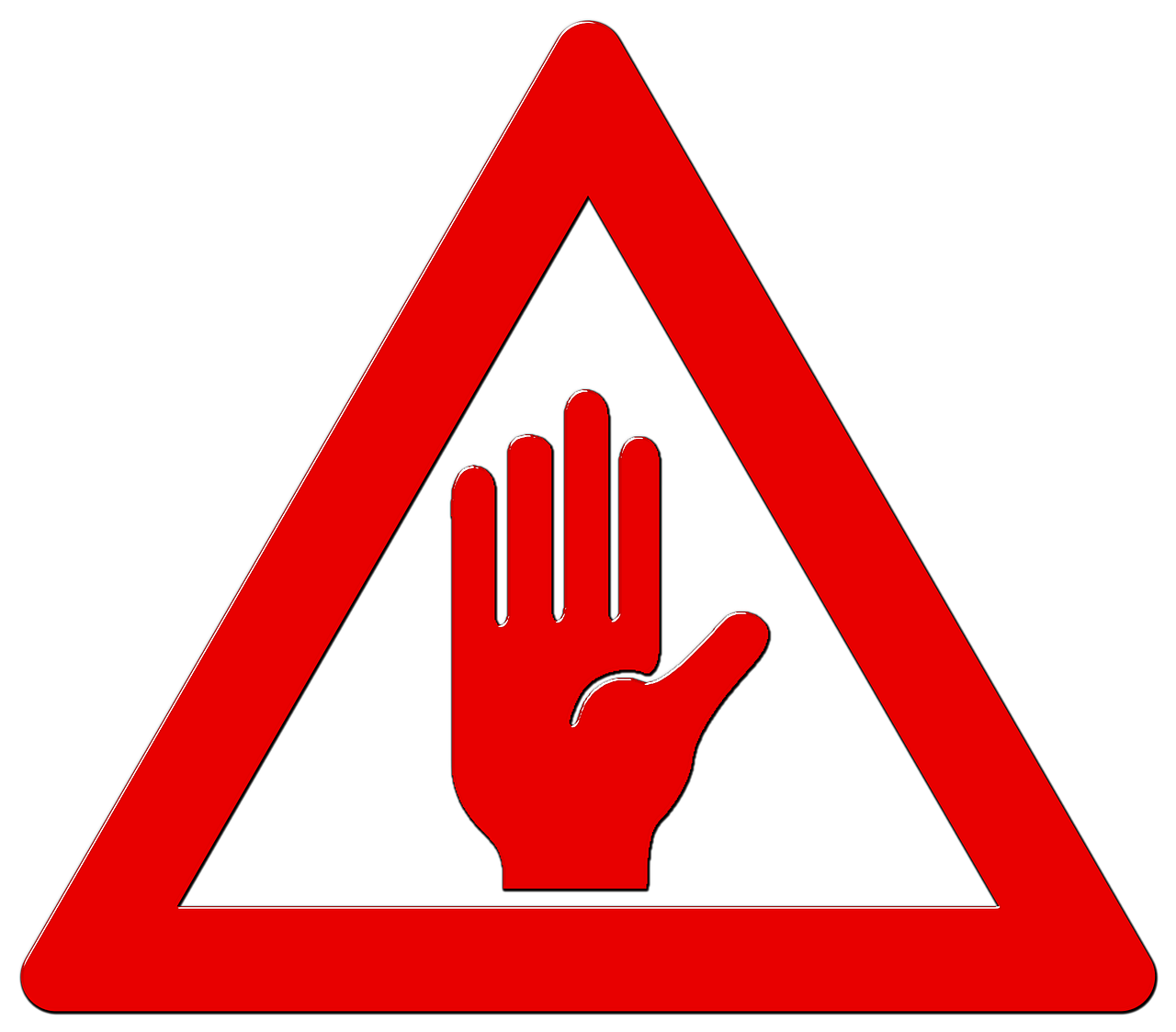 Warning Sign Warning Hands Stop Icon PNG  HD Free Download