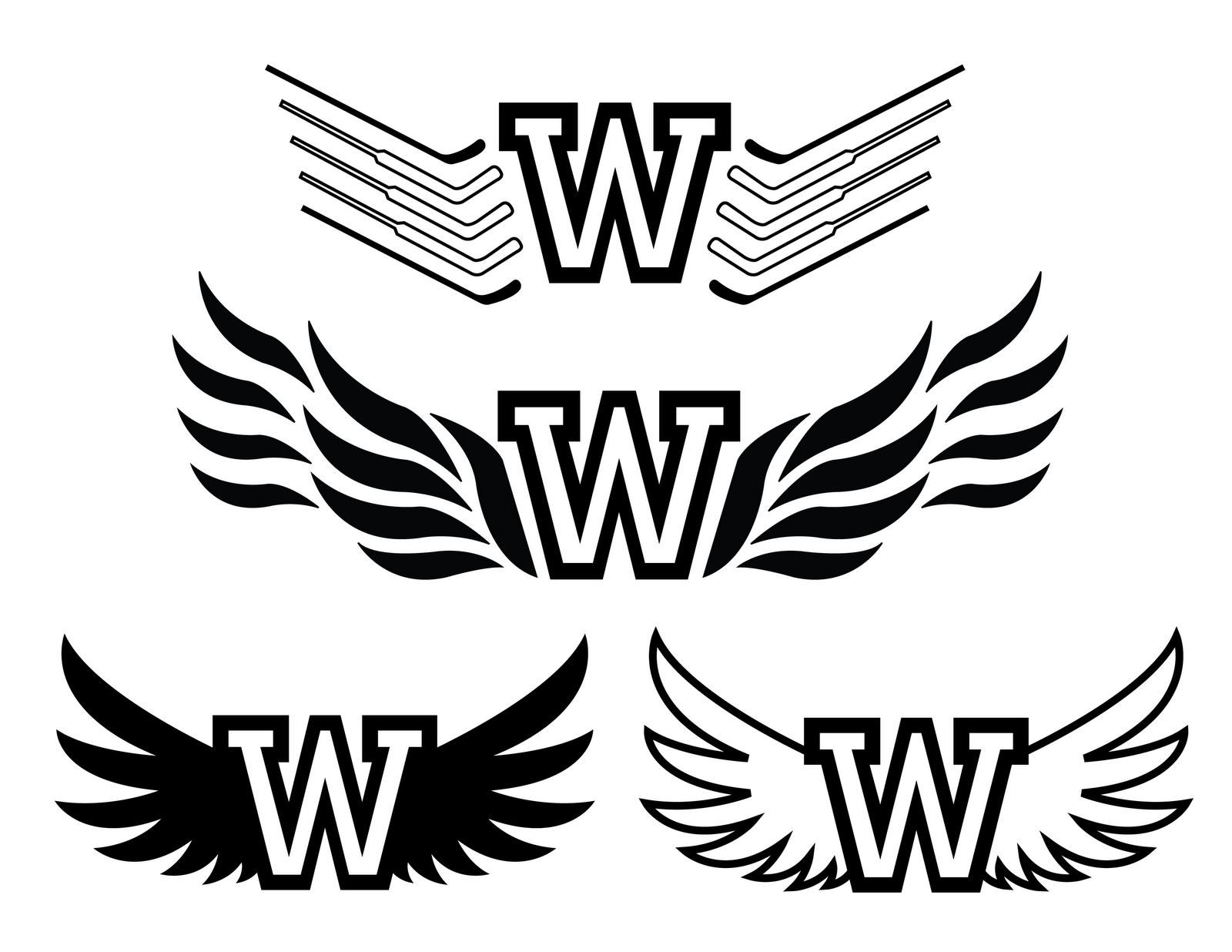 W Logo For Wings Design  HD Free Download