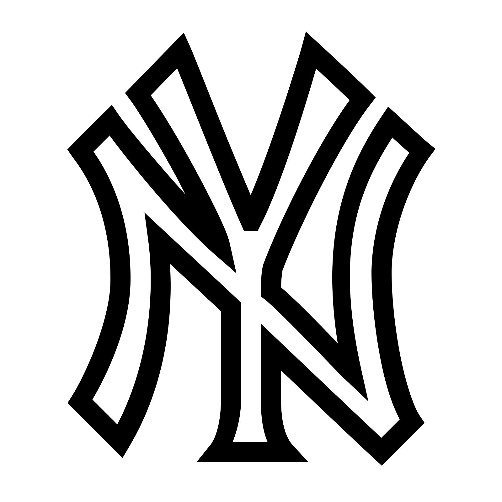Yankees Black Logo Vector PNG  HD Free Download