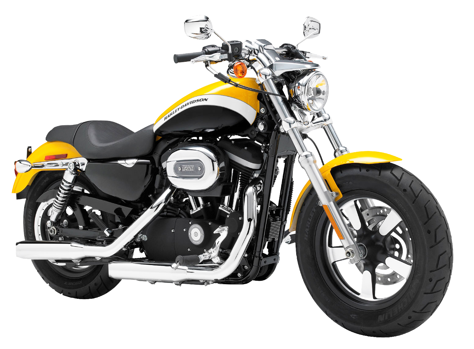 Yellow Harley Davidson Sportster Motorcycle Bike PNG  HD Free Download